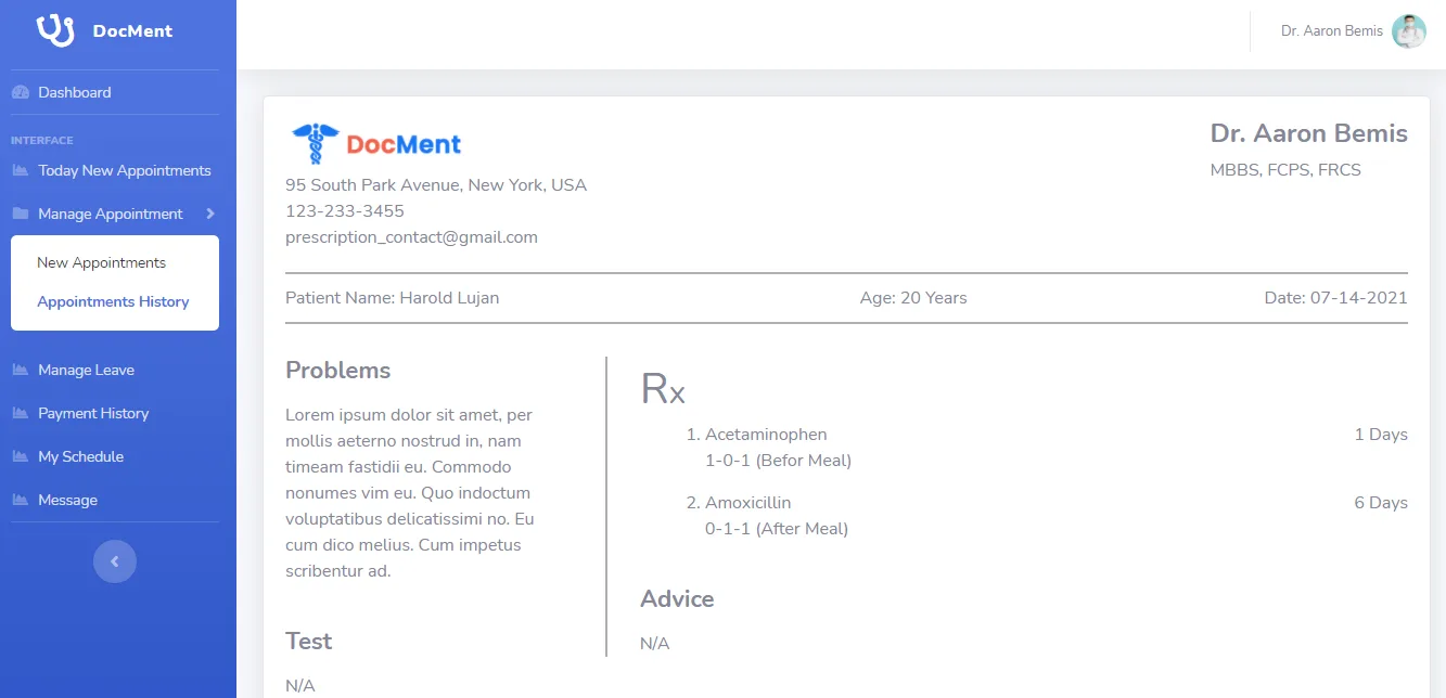 DocMent - SaaS Based Multi Doctor Appointment System source code screenshot 8