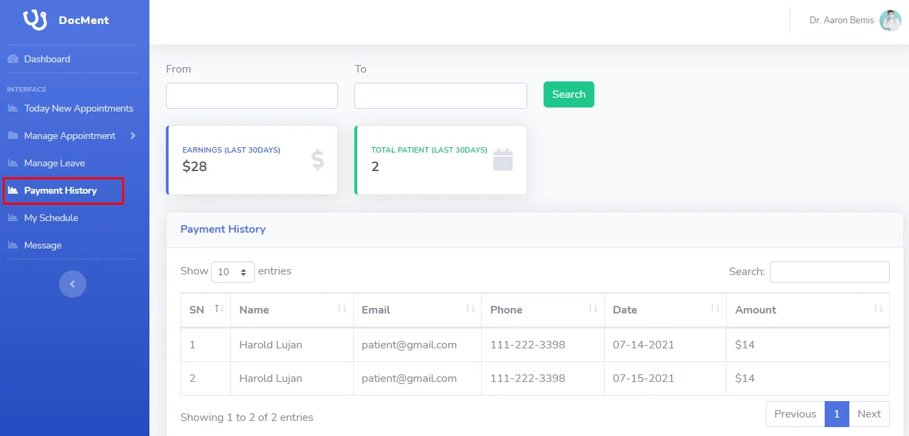 DocMent - SaaS Based Multi Doctor Appointment System source code screenshot 10