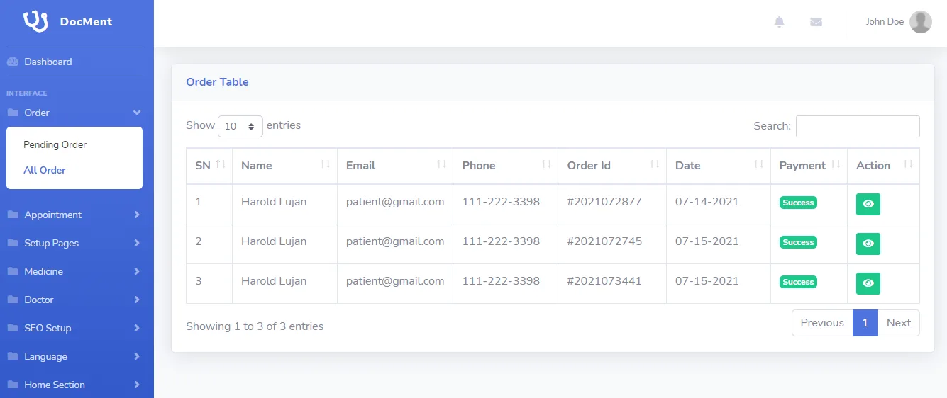 DocMent - SaaS Based Multi Doctor Appointment System source code screenshot 3