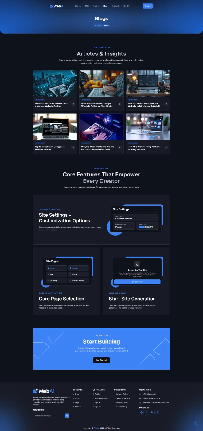 WebAI - AI Powered No Code Website Builder SaaS Platform source code screenshot 12