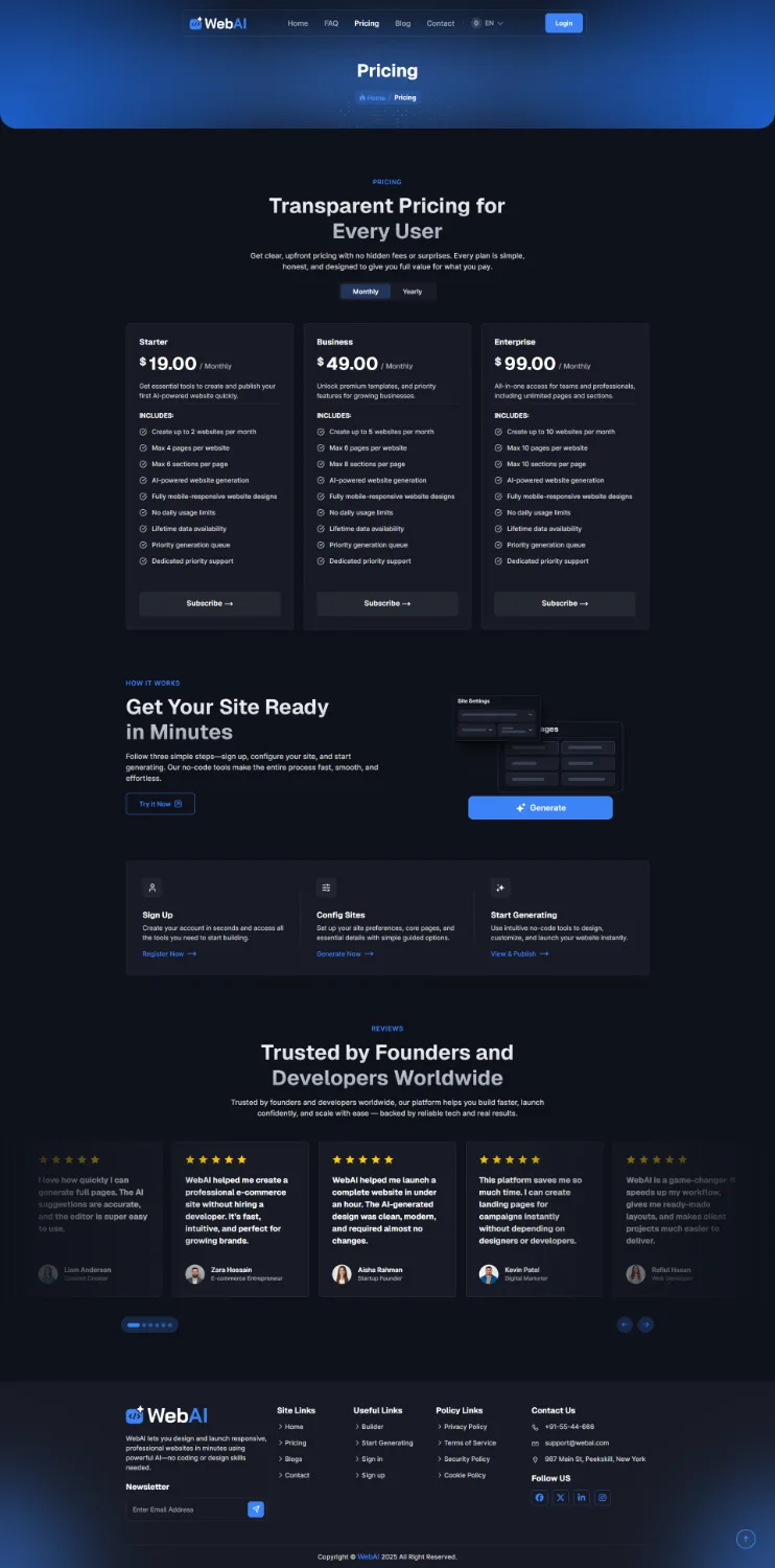 WebAI - AI Powered No Code Website Builder SaaS Platform source code screenshot 13