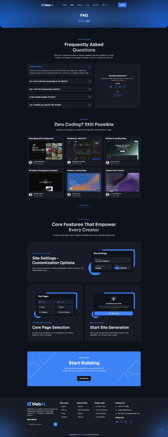 WebAI - AI Powered No Code Website Builder SaaS Platform source code screenshot 14